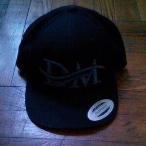 Men's Black Snapback Hat with Embroidered DM Logo